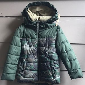 Winter puff coat camouflage & fleece lining Size 3